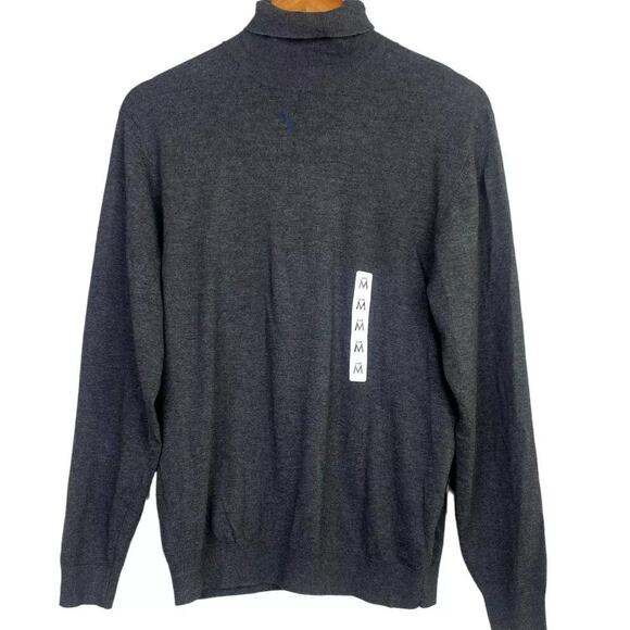 NWT Zara Men's Long Sleeve Turtle Neck Ribbed Trim Soft Sweater M Grey #4064 - Picture 14 of 16